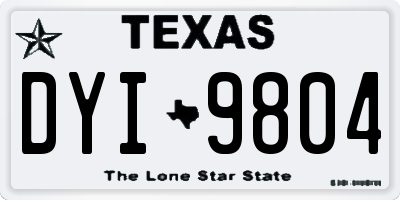 TX license plate DYI9804