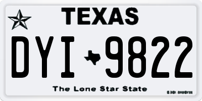 TX license plate DYI9822