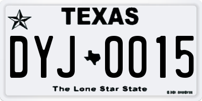 TX license plate DYJ0015