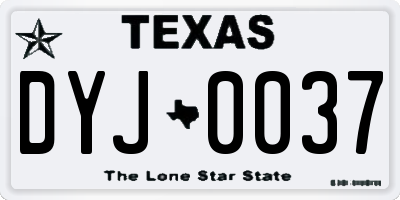 TX license plate DYJ0037