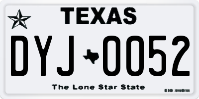 TX license plate DYJ0052