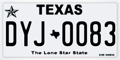 TX license plate DYJ0083