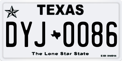 TX license plate DYJ0086