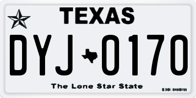 TX license plate DYJ0170