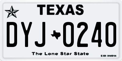 TX license plate DYJ0240