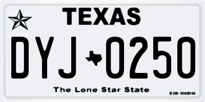 TX license plate DYJ0250