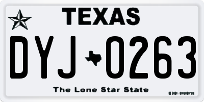 TX license plate DYJ0263