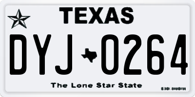 TX license plate DYJ0264