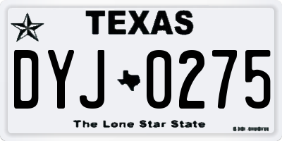 TX license plate DYJ0275