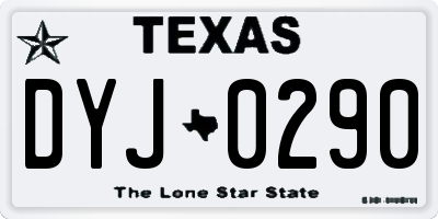 TX license plate DYJ0290