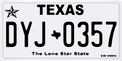 TX license plate DYJ0357