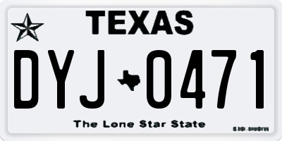 TX license plate DYJ0471