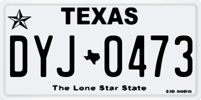 TX license plate DYJ0473