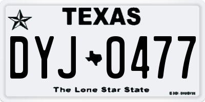TX license plate DYJ0477