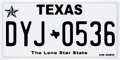 TX license plate DYJ0536