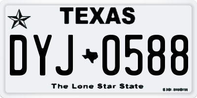 TX license plate DYJ0588