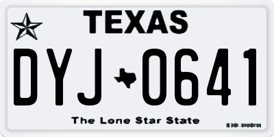 TX license plate DYJ0641