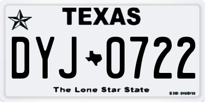 TX license plate DYJ0722