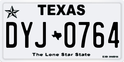 TX license plate DYJ0764