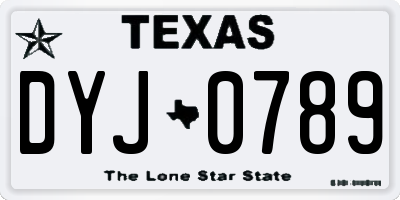 TX license plate DYJ0789