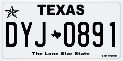 TX license plate DYJ0891