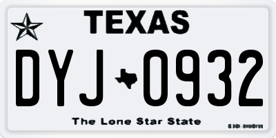 TX license plate DYJ0932