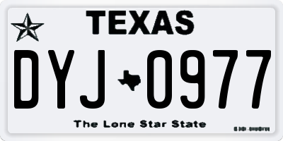 TX license plate DYJ0977