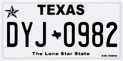 TX license plate DYJ0982