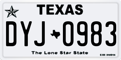 TX license plate DYJ0983