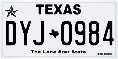 TX license plate DYJ0984