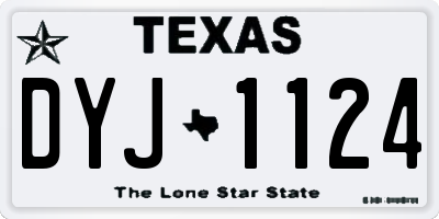 TX license plate DYJ1124