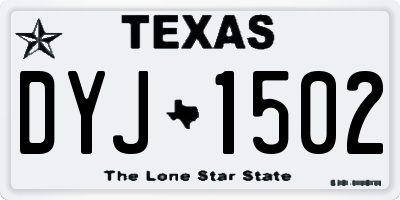 TX license plate DYJ1502