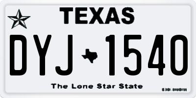 TX license plate DYJ1540
