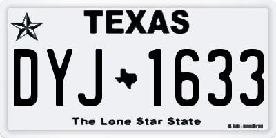 TX license plate DYJ1633