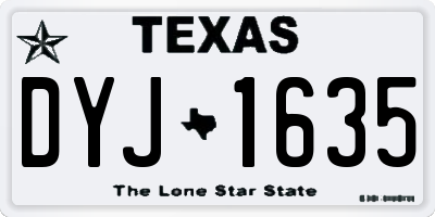 TX license plate DYJ1635