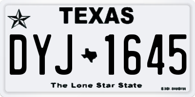 TX license plate DYJ1645