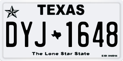 TX license plate DYJ1648