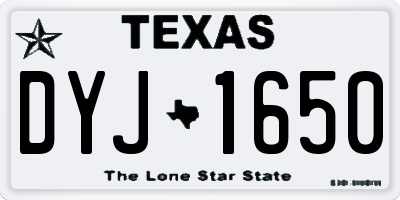 TX license plate DYJ1650