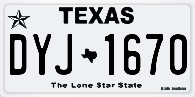 TX license plate DYJ1670