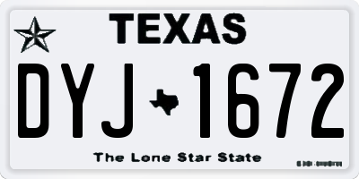 TX license plate DYJ1672