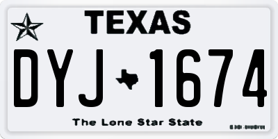 TX license plate DYJ1674