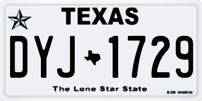 TX license plate DYJ1729