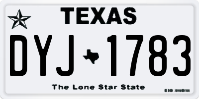TX license plate DYJ1783