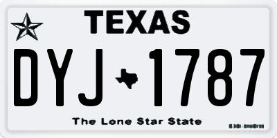 TX license plate DYJ1787