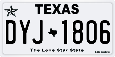 TX license plate DYJ1806