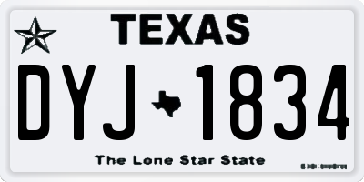 TX license plate DYJ1834