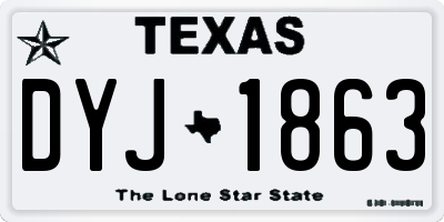 TX license plate DYJ1863