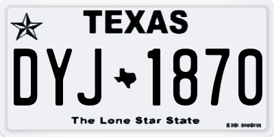 TX license plate DYJ1870