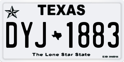 TX license plate DYJ1883