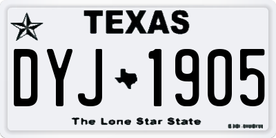 TX license plate DYJ1905